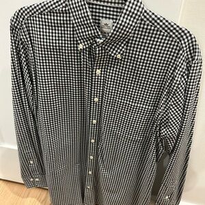 Peter Millar Nanoluxe Easycare Gingham black and white button-down